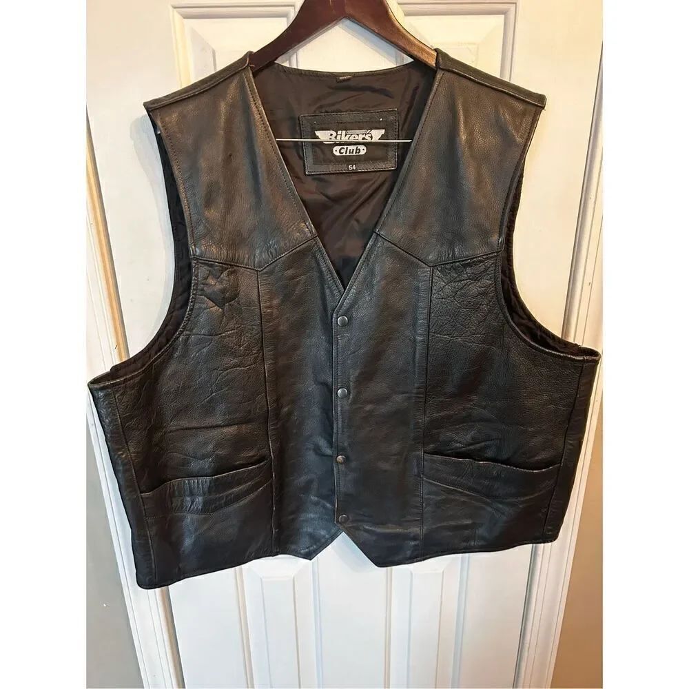 Bikers black vest size 52 men’s leather vest